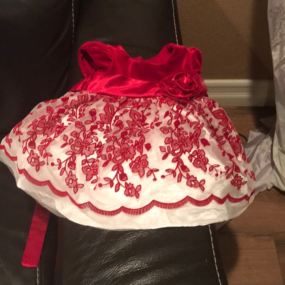 Jona Michelle Christmas Dress red and white 6 mos
